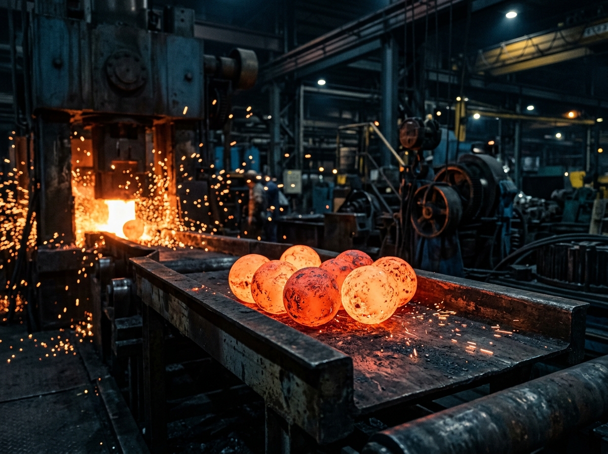 Forged grinding ball manufacturing process